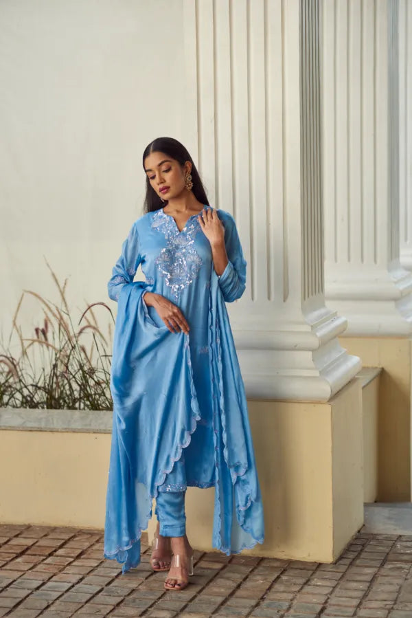 front open kurta with cigarette pants BLUE KURTI SET WITH CIGARETTE PANTS AND DUPATTA – sanjanareddydesigns front open kurta with cigarette pants BLUE KURTI SET WITH CIGARETTE PANTS AND DUPATTA – sanjanareddydesigns