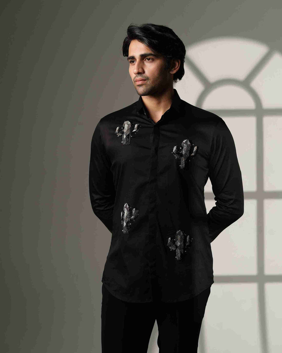 Black Shirt with Cactus Quartet