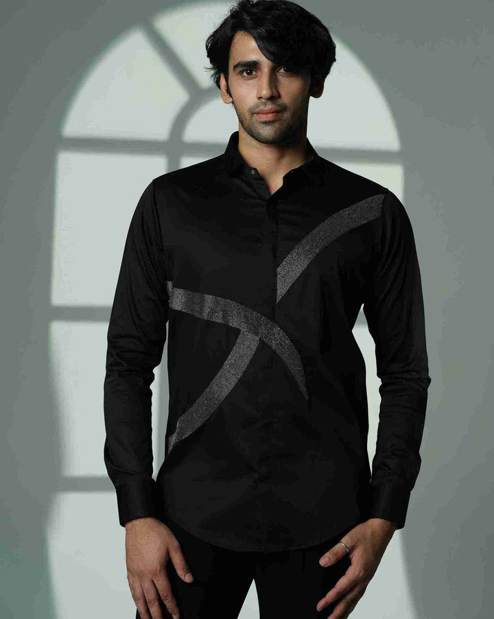 Black Shirt with Gunmetal Eclipse Cross