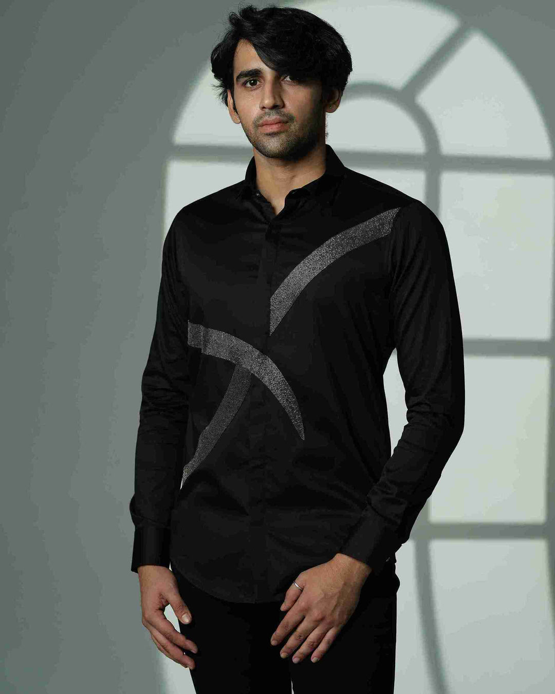 Black Shirt with Gunmetal Eclipse Cross
