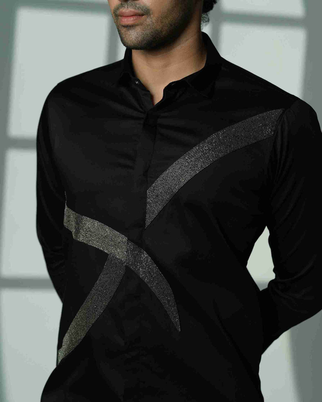 Black Shirt with Gunmetal Eclipse Cross