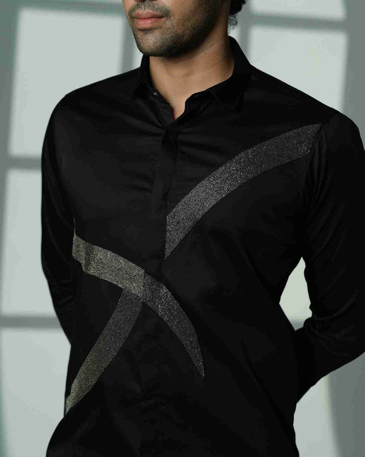 Black Shirt with Gunmetal Eclipse Cross