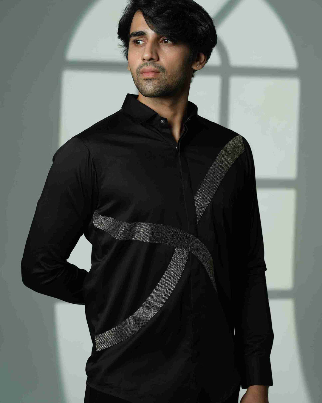 Black Shirt with Gunmetal Eclipse Cross