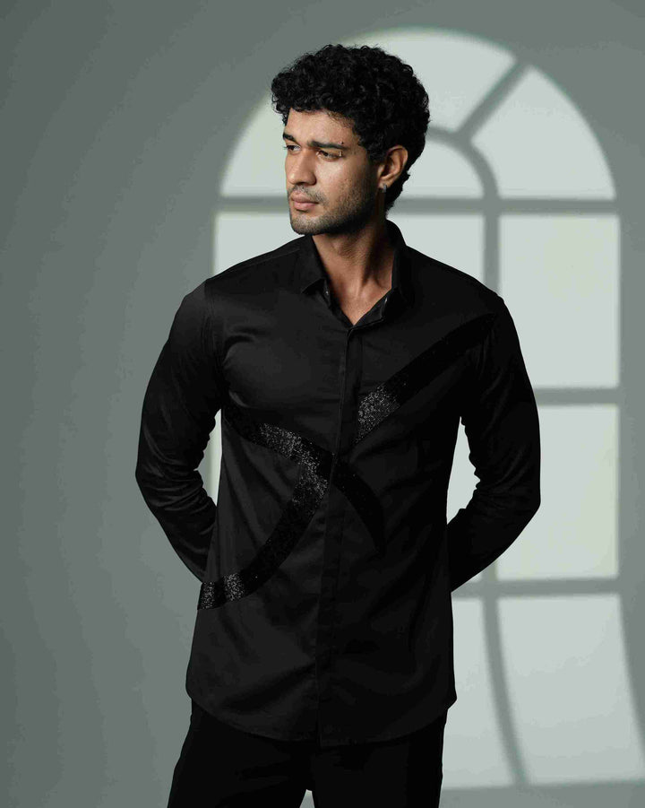 Black Shirt with Black Eclipse Cross