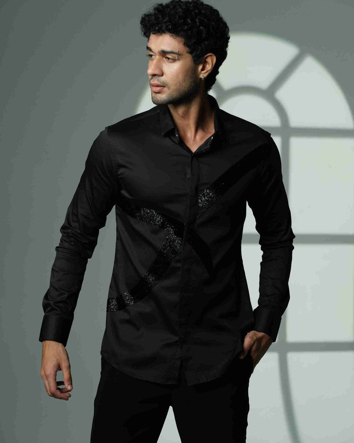Black Shirt with Black Eclipse Cross