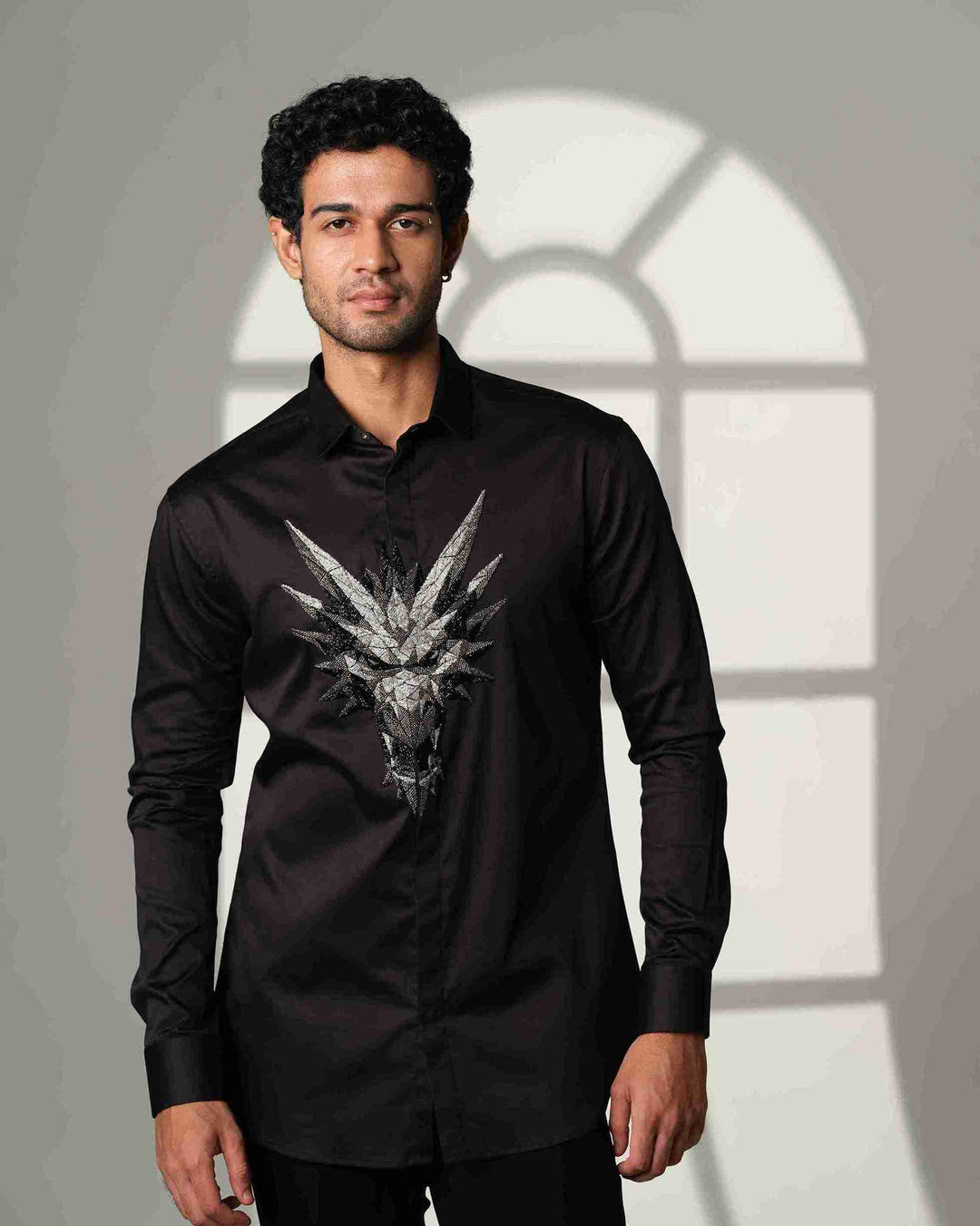 Black Shirt with 3D Monster on Center