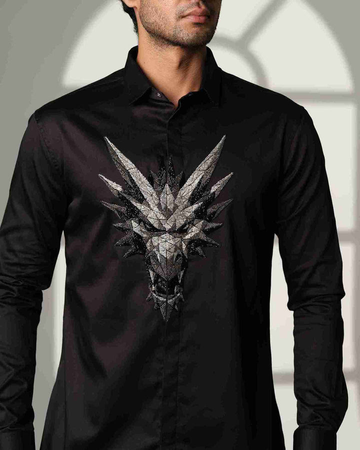 Black Shirt with 3D Monster on Center