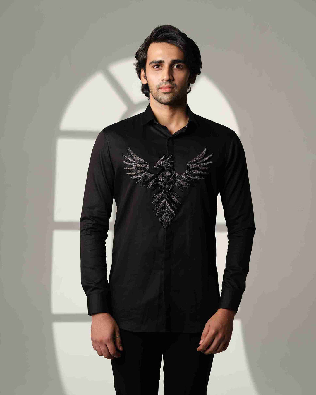 Black Shirt with 3D Phoenix on Center