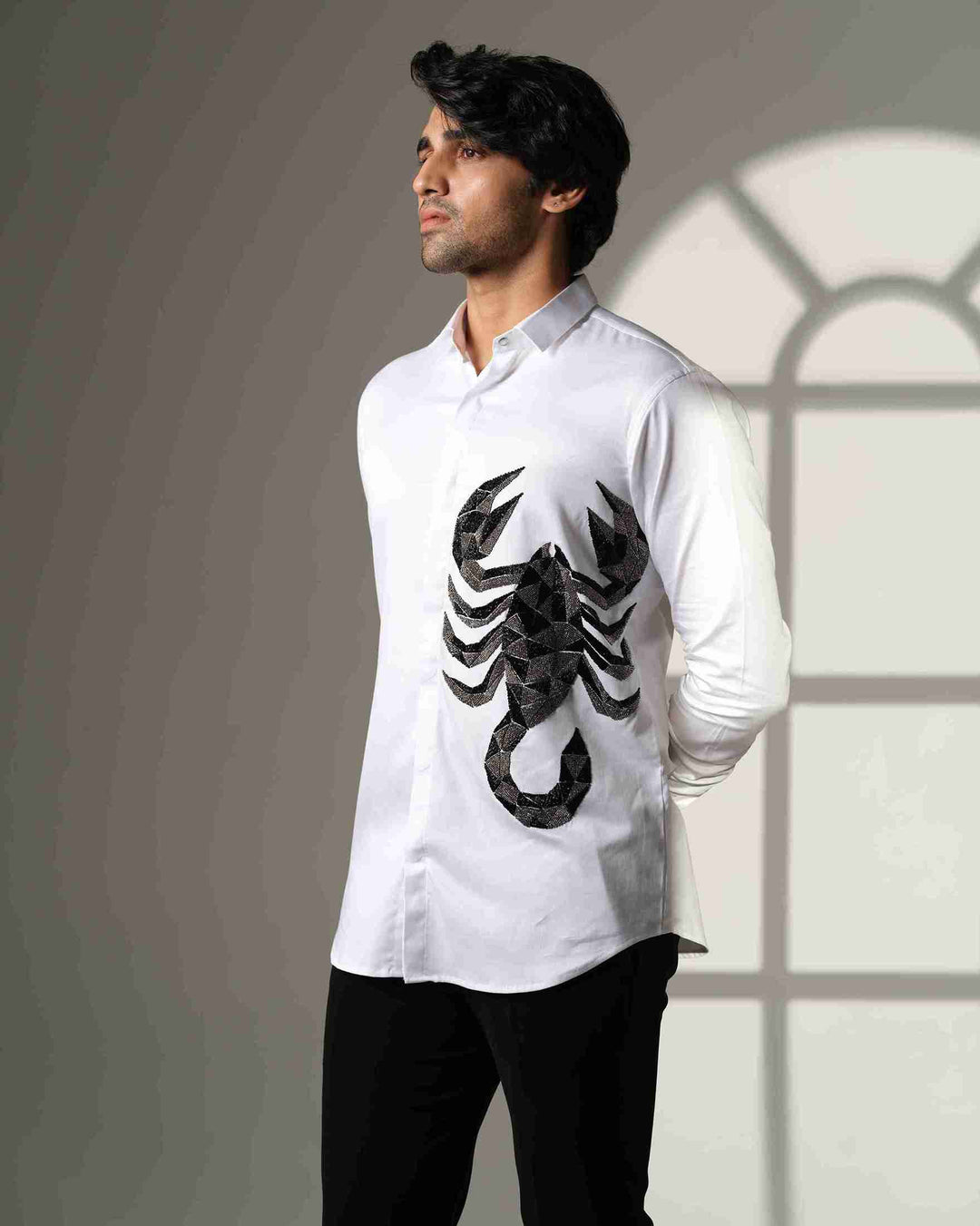 White Shirt with 3D Scorpion