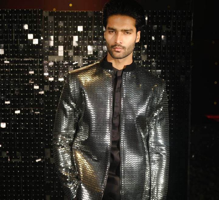 MIDNIGHT ELEGANCE METALLIC JACKET