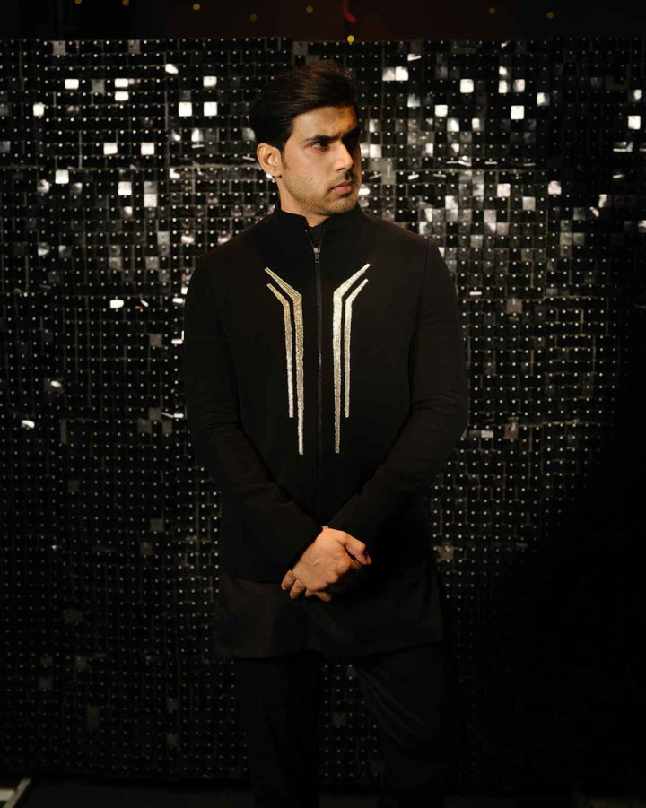 ABSTRACT LINES ON JACKET WITH KURTA SET