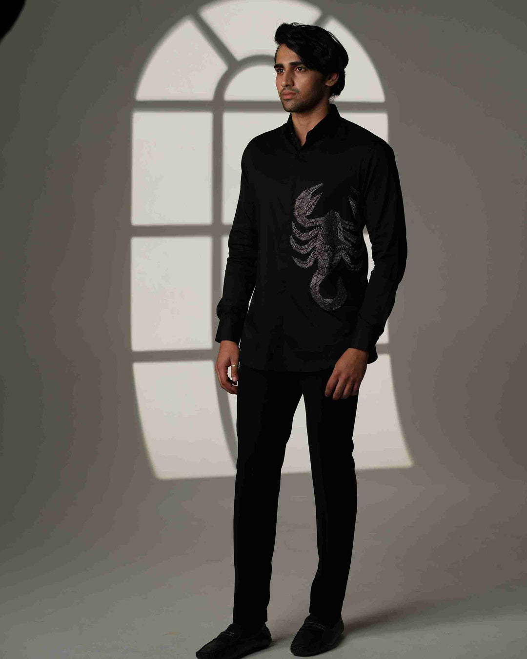 Black Shirt with Gun Metal Scorpion