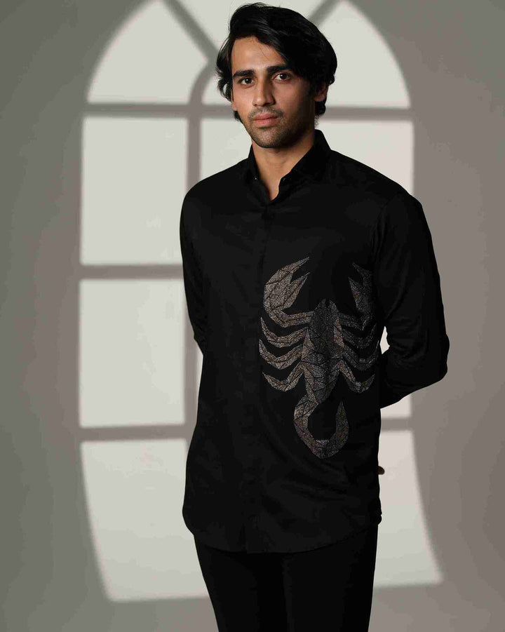 Black Shirt with Gun Metal Scorpion